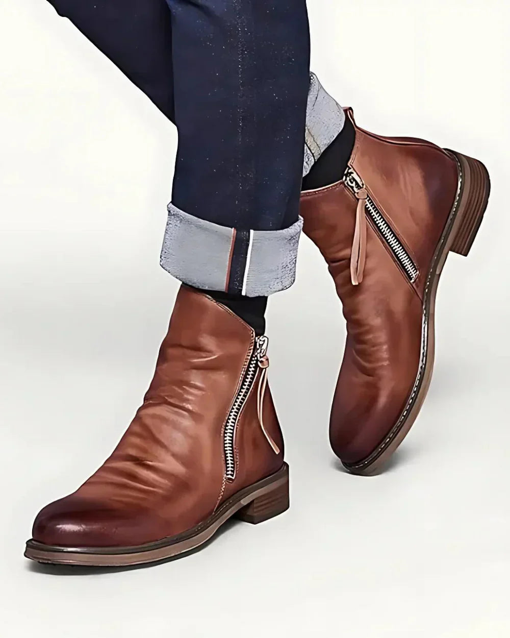 Leonardo™ Zippered Leather Boots