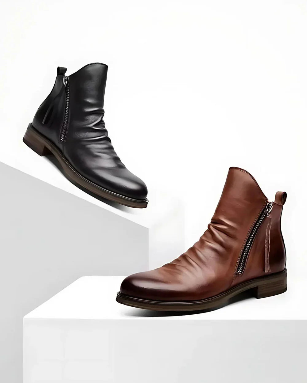 Leonardo™ Zippered Leather Boots